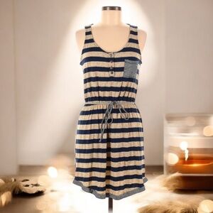 Bobeau Striped Sleeveless Dress | SIZE M